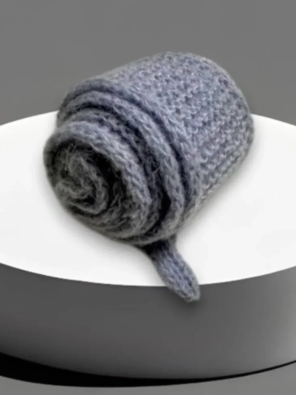 Sofia Handmade Light Blue Mohair Skinny Knit Scarf Soft Neck Wrap